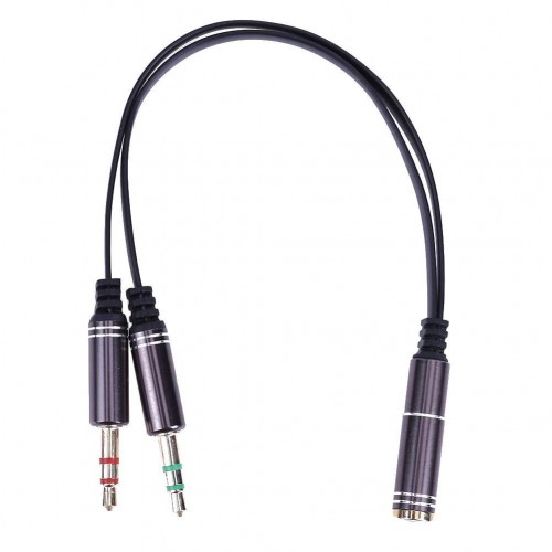 3.5 mm Aux Y Kablo Kulaklık Mikrofon Dönüştürücü Birleştirici