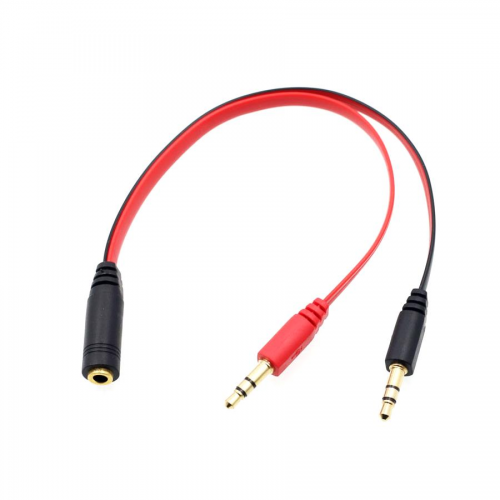 3.5 mm Dişi Aux 2 Mikrofon Kulaklık Girişli Aux Splitter Kablo