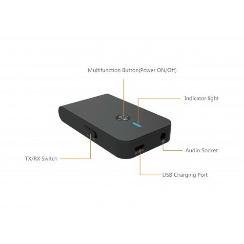 Bluetooth Müzik Alıcısı RX TX 3.5 mm Aux Araç Oto Adaptör Kiti