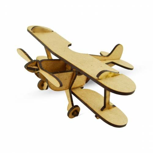 3D Büyük Boy Ahşap Uçak Maketi Boyanabilir Maket