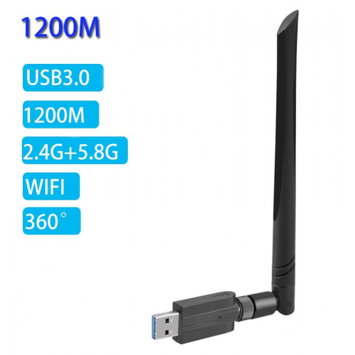 AC 1200 Dual Band USB 3.0 Mbps Adaptör Kablosuz Wifi Alıcı