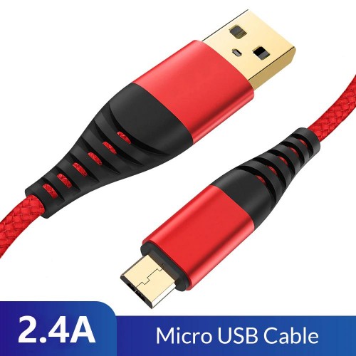 Micro USB Hızlı Şarj Destekleyen Hasır Data Veri Aktarım Kablosu