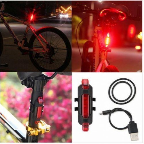 Bisiklet Işığı LED Stop Arka İkaz Işık Lamba USB Şarjlı 4 Mod