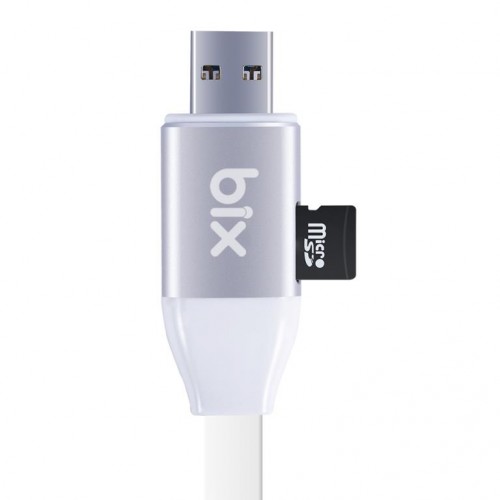 Bix iData Pro 3'ü 1 Arada Kart Okuyuculu iPhone OTG Şarj Kablo 