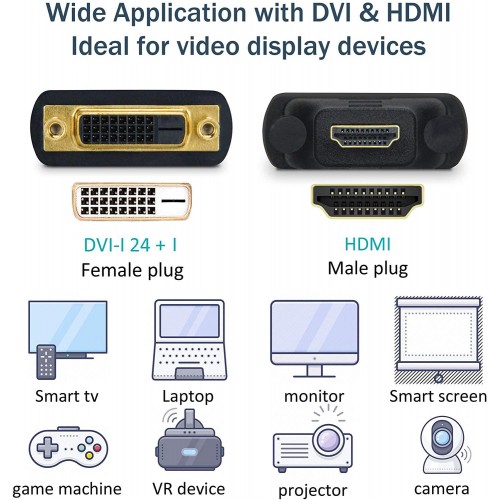 DVI Dişi 24+1 To Erkek HDMI Çevirici Dönüştürücü Kablo Adaptörü