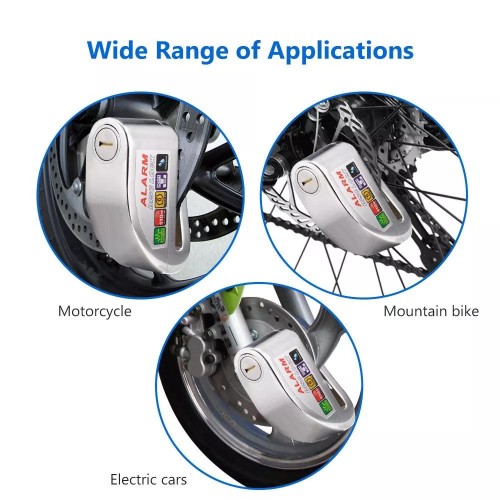 Elektrikli Scooter Motosiklet Tekerlek Fren Diski Alarmlı Anahtarlı Kilidi
