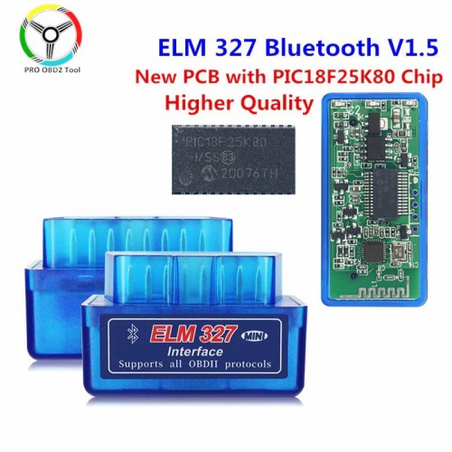 ELM327 Çift Çipsetli Pic18F25K80 Bluetooth Araç Arıza Tespit Cihazı V1.5