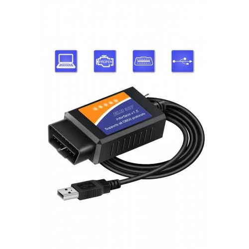 ELM327 USB V1.5 OBD2 Araç Arıza Tespit Cihazı Ford Tam Uyumlu