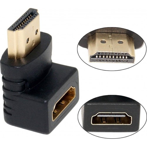 HDMI Dişi to Erkek L Tip 90 Derece Uzatma Ek Aparat Adaptör M/F