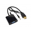 HDMI TO VGA + Ses Kablolu Çevirici Projeksiyon Uyumlu Sesli Kablo