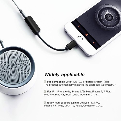 iPhone 6 7 8 Plus X 11 XR Aux Kulaklık Şarj Adaptörü Dönüştürücü