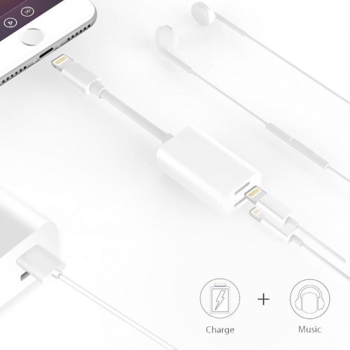 iPhone 7 8 X 11 Lightning Kulaklık Şarj Girişi Çoklayıcı Adaptör