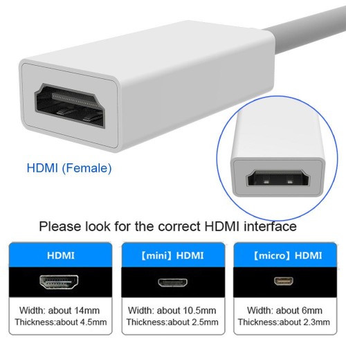 Mini DVI To Dişi HDMI Çevirici Dönüştürücü Kablo Adaptörü