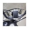 Şarjlı Telefon Tutucu Motosiklet USB Çıkışlı Ayna Bağlantılı