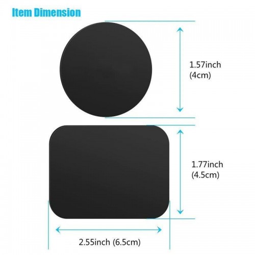 Siyah İki Adet Manyetik Telefon Tutucu Yedek Metal Plakası