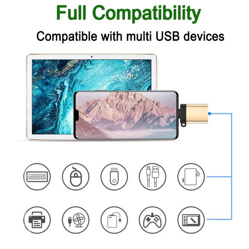 Type-C to Dişi USB Dönüştürücü OTG Çevirici Adaptör Metal 
